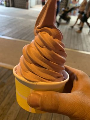 Raspberry Dole Whip in a cup at The Chillin Pineapple in Wildwood