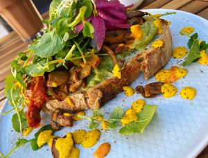 Ahimsa toast  at Ahimsa in Mallorca