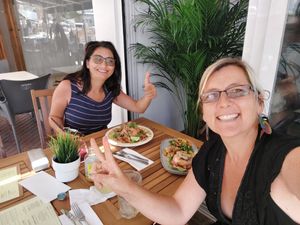 My special request for the burger (no bun) was no problem and we enjoyed our lunch at Ahimsa!  at Ahimsa in Mallorca