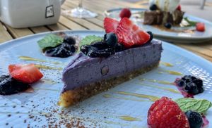 Blueberry cheesecake  #Veganuary at Ahimsa in Mallorca