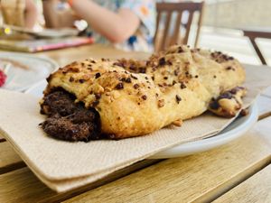 Choc croissant  at Ahimsa in Mallorca