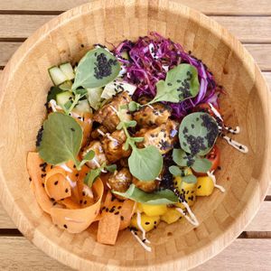 Teriyaki bowl  at Ahimsa in Mallorca