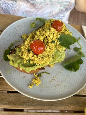 Tofu scramble toast   at Ahimsa in Mallorca