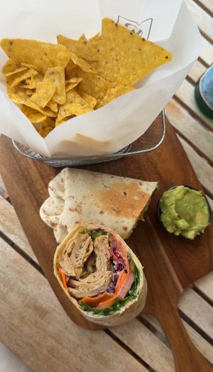 Vegan chicken wrap   at Ahimsa in Mallorca