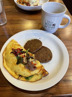 An entire vegan menu has been added since I last visited Turning Point. They have Just Eegg, Beyond meat sausage and vegan pancakes. Also oat milk lattes!  #Veganuary at Turning Point in Marlton