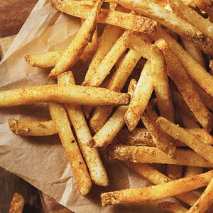 Our delicious homemade french fries, sliced and cutted by hand. at Francesinha em Casa in Portimao