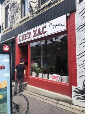 Outside  at Chez Zac Pizzeria in Montreal
