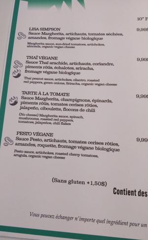  at Chez Zac Pizzeria in Montreal