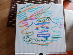 Cool artwork! at Chez Zac Pizzeria in Montreal