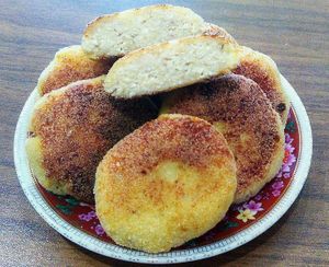 Tofu syrniki at Anjik Vegan in Novosibirsk