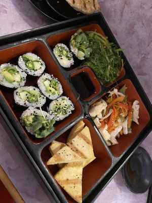Veggie bento box  at Wasabi Sushi Bar in Whitefish