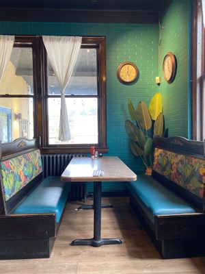 Booth seating  at The Little Grille in Littleton