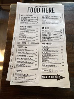Menus at Rek-Lis Brewing Company in Bethlehem