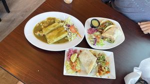 Cali burrito, tacos, tamales   at Chak Balam Mexican Restaurant in Torrey