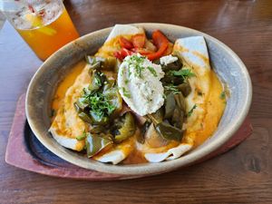 Vegan enchiladas at Freshie Mex in Freshwater