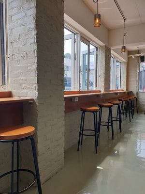 quiet.  windows up in summer at Breaghetti Itaewon in Seoul