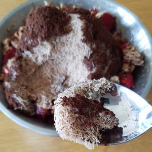 Bingsu - close-up of texture at Breaghetti Itaewon in Seoul