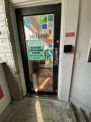Door on second floor    at Breaghetti Itaewon in Seoul