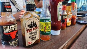 Great selection of sauces at The Surfside in Beaumaris