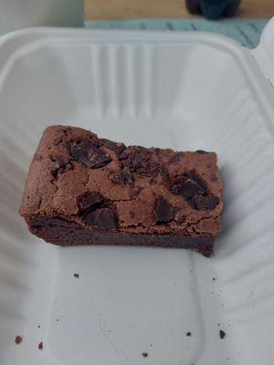 Chocolate orange brownie at Café Fleur in Looe