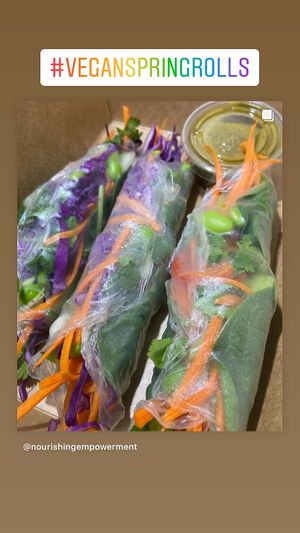Spring Rolls with Ginger Lime Peanut Sauce at Nourishing Empowerment in Cypress