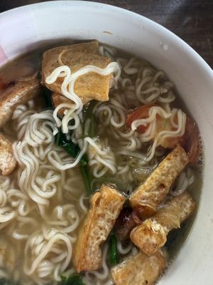 Noodle soup (egg replaced by tofu)  at Oktavia Warung in 