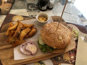Vegan burger- very yummy  at Resto Bar Taraca in Kotor