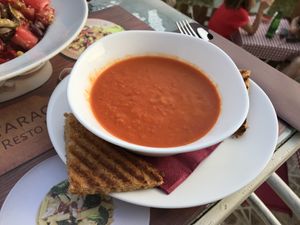 Vegan soup at Resto Bar Taraca in Kotor