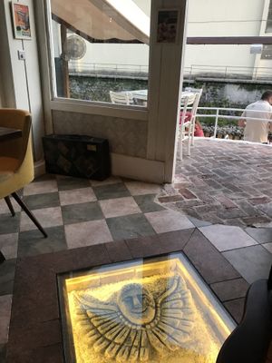 The floor inside  at Resto Bar Taraca in Kotor