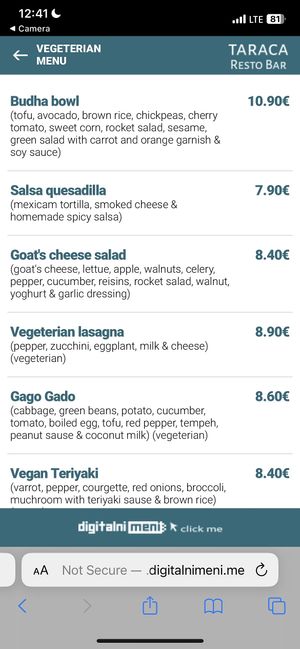   at Resto Bar Taraca in Kotor