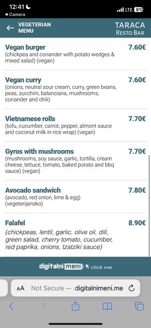   at Resto Bar Taraca in Kotor