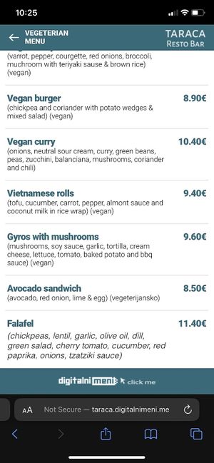   at Resto Bar Taraca in Kotor