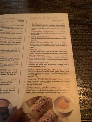 Up to date menu   at Resto Bar Taraca in Kotor