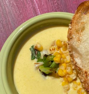 sweet corn chowder at Federal Fritter in Rehoboth Beach