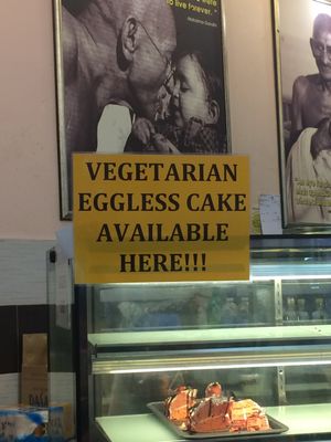 Vegan cakes at Gandhi's Vegetarian Restaurant in Kuala Lumpur