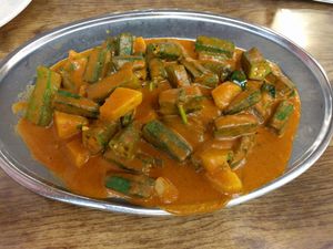 Lady's fingers (okra) at Gandhi's Vegetarian Restaurant in Kuala Lumpur