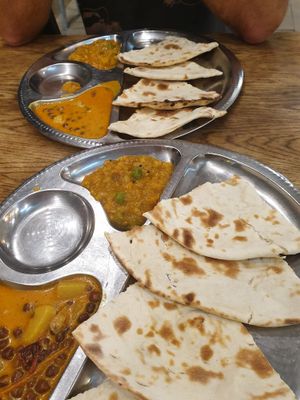 Nan plates... lovely... at Gandhi's Vegetarian Restaurant in Kuala Lumpur