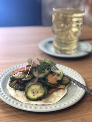 Zucchini taco at Coco y El Alacrán Café in Puebla