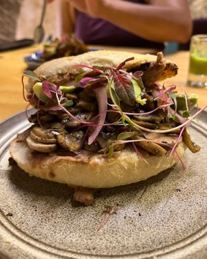 Torta de hongos  at Coco y El Alacrán Café in Puebla