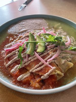 enchiladas  at Coco y El Alacrán Café in Puebla