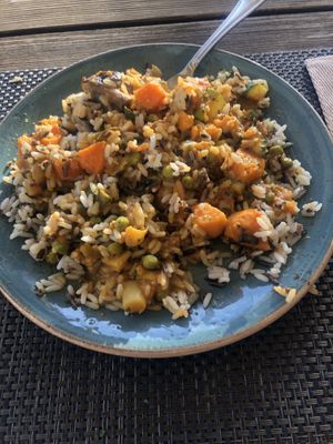 Rice w/ curry veggie  at Hotel Pension Tyrol in Telfs