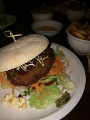Vegan burger at Road Stop in Dortmund