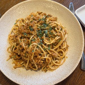 VEGAN SPAGHETTI BOLOGNAISE  at Mondo in Coatbridge