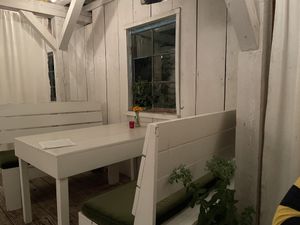 Beautiful patio table at The Love Apple in Taos