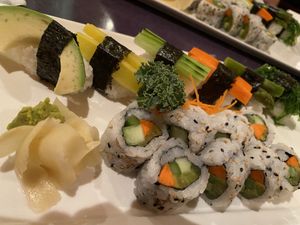 Vegan sushi dinner combo  at Sushi Siam in Taos