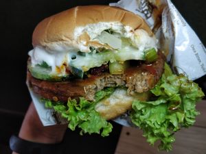 Mala Fortune burger at VEGANBURG - Eunos Flagship Outlet in East Singapore