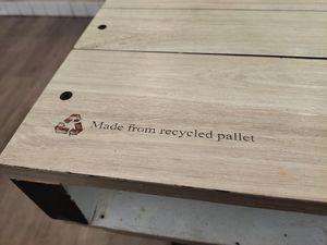 Made from recycled pallet at VEGANBURG - Eunos Flagship Outlet in East Singapore