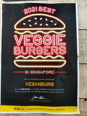 Best veggie burgers award at VEGANBURG - Eunos Flagship Outlet in East Singapore