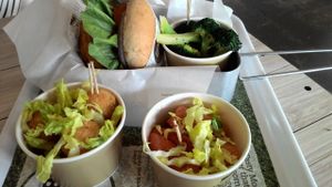 Avocado Beetroot Burger, Spinach Pops, Smoked Pranks at VEGANBURG - Eunos Flagship Outlet in East Singapore