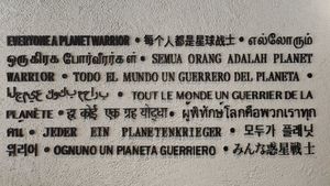 "Everyone a Planet warrior" decor on the wall  at VEGANBURG - Eunos Flagship Outlet in East Singapore